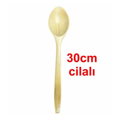 Ahşap 30cm Cilalı Yemek Kaşık Min:10AD