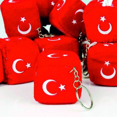Bayrak Küp Peluş Anahtarlık 6cm 12li