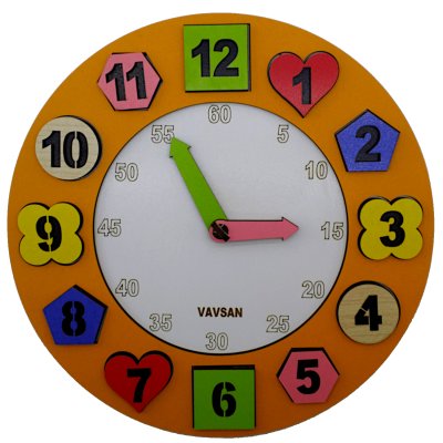 Vavsan Geometrik Şekil Eğitici Saat Oyuncak Puzzle
